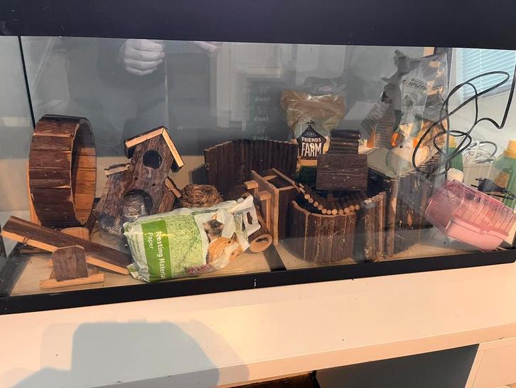 Hamster kooi /aquarium, Dieren en Toebehoren, Knaagdieren en Konijnen | Toebehoren, Gebruikt, Ophalen