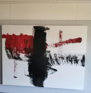 Prachtig abstract canvas 140 x 105 van 'Werk aan de muur'  beschikbaar voor biedingen
