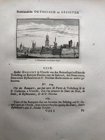 209 / Utrecht de Buitensingel Kopergravure 1732 beschikbaar voor biedingen