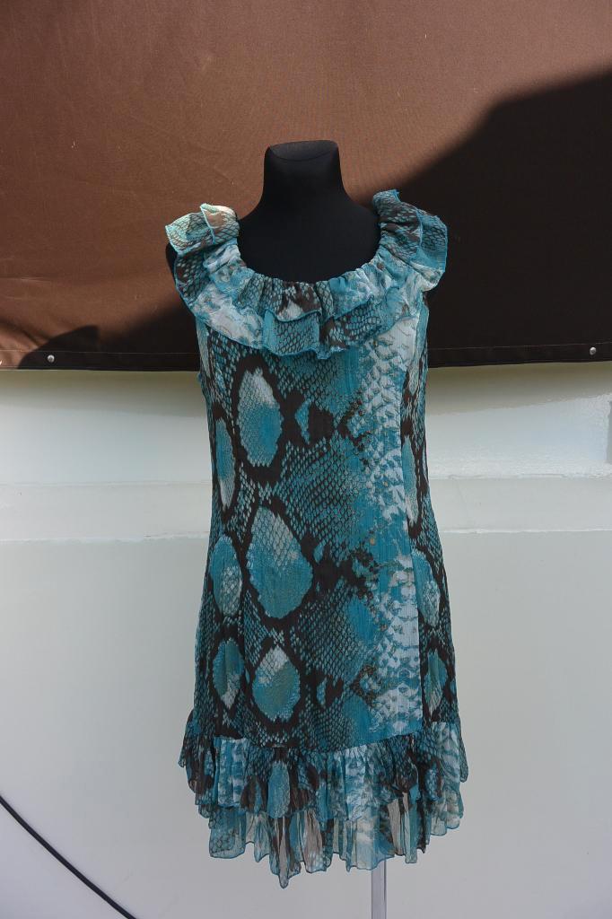 Sao Paulo jurk 42 petrol blauw groen zga nieuw, Kleding | Dames, Jurken, Zo goed als nieuw, Maat 42/44 (L), Blauw, Onder de knie