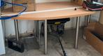 Ovale kantoortafel met RVS poten, Huis en Inrichting, Ophalen, Gebruikt, 50 tot 100 cm, Ovaal
