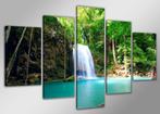 Nieuw * 5 Luik Canvas Schilderij Paradijs Waterval 80x160cm, Nieuw, 125 cm of meer, Ophalen of Verzenden, Schilderij