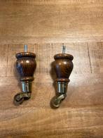 Houten Pootjes met Wieltjes, Tafelpoot, Gebruikt, Minder dan 50 cm, Ophalen of Verzenden