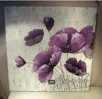 Prachtig modern Geschilderd Werk 'Lila Bloemen' - gesigneerd, Ophalen of Verzenden