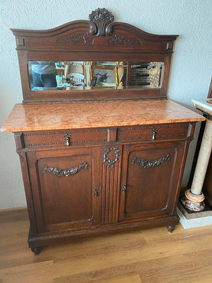 Antieke Keuken Kast Marmeren Blad uniek, Antiek en Kunst, Antiek | Meubels | Kasten, Ophalen