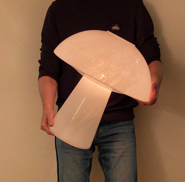 Vintage XL Glashütte tafellamp 80’s, Huis en Inrichting, Lampen | Tafellampen, Zo goed als nieuw, Minder dan 50 cm, Glas, Overige materialen