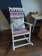 Schommelstoel met kussens, Ophalen, Hout, Gebruikt, Wit