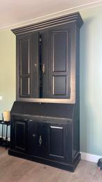 Zwarte vintage kast / secretaire, Huis en Inrichting, Ophalen, Gebruikt