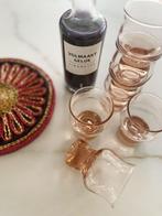 Set vintage shot glaasjes - borrelglaasjes rosé glas, Ophalen of Verzenden