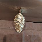 B1040 oude kerstbal zilver dennenappel 6 cm, Diversen, Kerst, Ophalen of Verzenden, Gebruikt