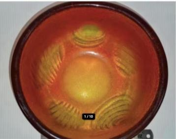 Vintage Orange Glass Bowl textured exterior fruit shapes 10 beschikbaar voor biedingen