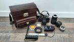 Vintage Zwarte Minolta SRT101 SLR Camera + Tokina Lenzen, Ophalen of Verzenden, Gebruikt, Spiegelreflex, Minolta