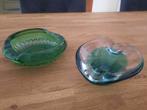 2 groene schalen ala murano, val d'lambert ?  Kristal ?, Antiek en Kunst, Antiek | Glas en Kristal, Ophalen of Verzenden