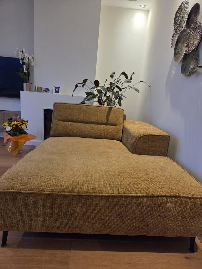 Modieuze loungebank + bank - Zo goed als nieuw!, Ophalen, 125 tot 150 cm, 150 tot 200 cm, Zo goed als nieuw