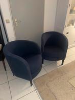 2 Donkerblauwe Fauteuils - Lemmer, Huis en Inrichting, Fauteuils, Ophalen, Gebruikt, Minder dan 75 cm, Stof