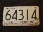 Kentekenplaat licenseplate Vermont 1956 USA, Verzenden, Gebruikt, Auto's