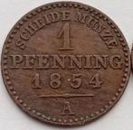 1 Pfenning 1854A Pruisen Oude Antieke Munt Duitsland, Ophalen of Verzenden, Duitsland