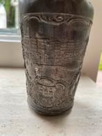 Antieke Tinnen Beker met Afbeeldingen van Gebouwen en Wapens, Antiek en Kunst, Antiek | Tin, Ophalen of Verzenden