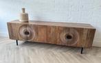 Magazijn Leegverkoop TV meubel Carved mangohout metaal zwart, Nieuw, Ophalen of Verzenden, Info@wkhome.nl, Argonweg 20 Amersfoort