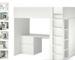 SMÅSTAD Hoogslaper met bureau met 3 lades, 90x200 cm, Ophalen, Gebruikt, Eenpersoons, 160 tot 180 cm