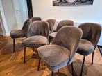 8  velvet Be Pure Home Vogue eetkamerstoelen taupe, Huis en Inrichting, Stoelen, Ophalen, Zo goed als nieuw, Overige kleuren, Vijf, Zes of meer stoelen