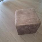 Hocker Juriaan Lever - Bruin Microleder, Ophalen, Minder dan 50 cm, Vierkant, Minder dan 50 cm