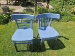 Stoelen, Huis en Inrichting, Stoelen, Ophalen, Gebruikt, Twee, Blauw