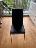 4 x zwarte kunstleren stoelen, Huis en Inrichting, Stoelen, Vier, Modern, Gebruikt, Leer