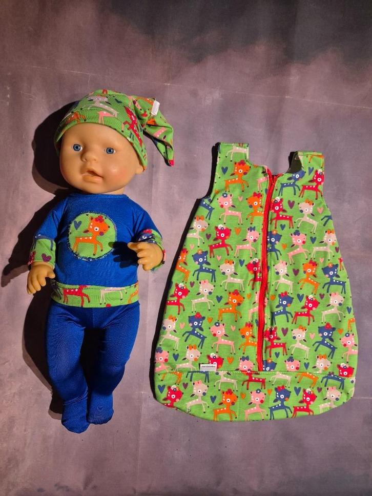 Poppenkleding slaapzak + pyjama 43cm pop baby born, Kinderen en Baby's, Speelgoed | Poppen, Nieuw, Babypop, Ophalen of Verzenden