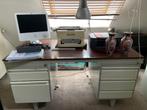 Vintage / industrieel bureau met ladekasten, mogelijk Ahrend, Ophalen, Gebruikt
