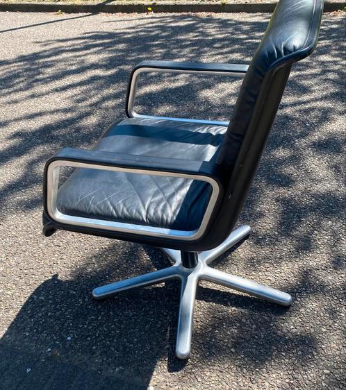 3x Vintage stoel Wilkhahn Delta 2000 draaibare fauteuil, Huis en Inrichting, Fauteuils, Gebruikt, Leer, Ophalen