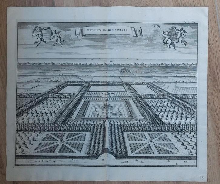 2 / Het Huys en Hof Vryburg West Souburg Zeeland, Antiek en Kunst, Kunst | Etsen en Gravures, Ophalen of Verzenden