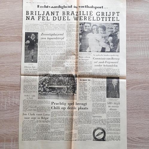 BRILJANT Brazilie grijpt na fel duel Wereldtitel 1962, Verzamelen, Sportartikelen en Voetbal, Zo goed als nieuw, Overige typen