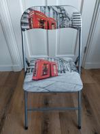 Stoel met Engelse telefooncel design, Ophalen, Gebruikt, Metaal, Rood