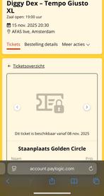 Diggy Dex – Tempo Giusto XL golden circle staanplaatsen twee, Tickets en Kaartjes, Twee personen