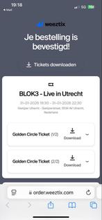 2x Blok 3 Tickets, Gietijzer Utrecht (Golden Circle), Tickets en Kaartjes, Twee personen