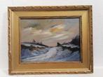 Winters landschap - Olieverf op paneel, gesigneerd, Antiek en Kunst, Ophalen
