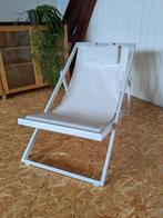 Strandstoel / Ligstoel / Tuinstoel wit (foldable deckchair), Zo goed als nieuw, Ophalen, Aluminium