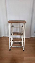 Vintage opklap kruk, Huis en Inrichting, Krukjes, Ophalen, Gebruikt, Hout