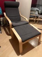 Ikea Poang fauteuil inclusief voetenbank, Huis en Inrichting, Fauteuils, Ophalen, 75 tot 100 cm, Zo goed als nieuw, Stof