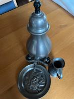 Antieke Tinnen kraantjeskan met Accessoires, Antiek en Kunst, Antiek | Tin, Ophalen of Verzenden