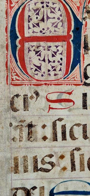 XL 15e eeuws handschrift op vellum met gekleurde initialen beschikbaar voor biedingen