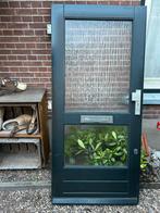 GRATIS Hardhouten (merbau) voordeur, 92,7x201cm, Doe-het-zelf en Verbouw, Ophalen, Gebruikt, 200 tot 215 cm, Glas