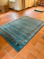 Mooi turkoois/ petrol blauw wollen tapijt, Blauw, 150 tot 200 cm, 200 cm of meer, Ophalen of Verzenden
