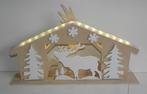 Houten kerst voorstelling verlicht, Diversen, Kerst, Ophalen of Verzenden, Gebruikt