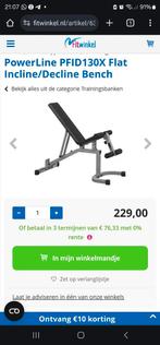 PowerLine PFID130X Flat Incline/Decline Bench - Nieuw!, Krachtstation, Nieuw, Ophalen of Verzenden, Metaal