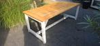 Gratis tuintafel teak houten blad 220x98x78, Tuin en Terras, Tuintafels, Ophalen, Gebruikt, Rechthoekig, Teakhout