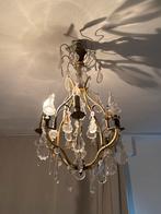 Antieke Kroonluchter met Kristallen, Huis en Inrichting, Lampen | Kroonluchters, Ophalen of Verzenden, Gebruikt, Glas