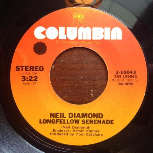 Neil Diamond ‎– Longfellow Serenade/Rosemary´s Wine, Cd's en Dvd's, Vinyl Singles, Single, Pop, 7 inch, Verzenden