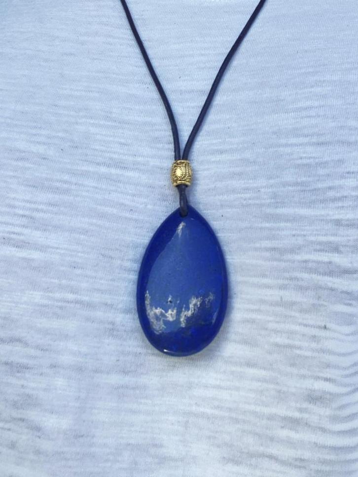 Lapis Lazuli neckless, Sieraden, Tassen en Uiterlijk, Kettingen, Nieuw, Steen of Mineraal, Blauw, Met edelsteen, Met hanger, Ophalen of Verzenden